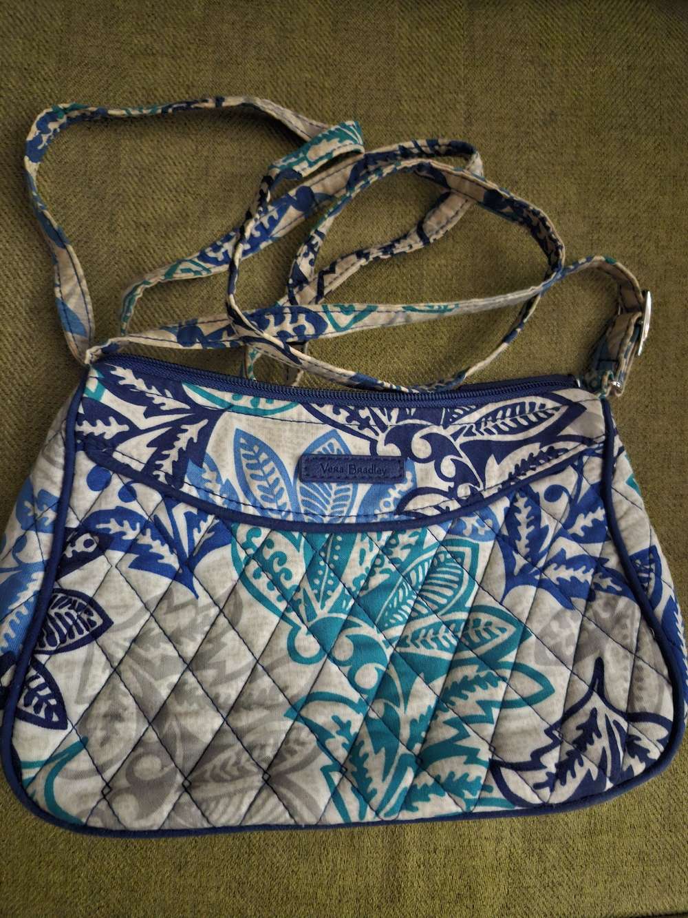 Vera Bradley Blue Floral Quilted Crossbody Bag